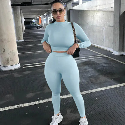 Two-Piece Solid Autumn Set