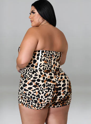Sexy Plus Size Leopard Print Jumpsuit