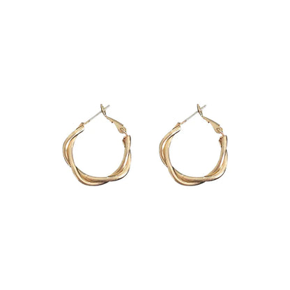 French Style Gold Hoop Earrings