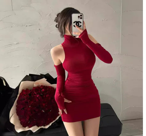 Sandra Turtleneck Halter Dress