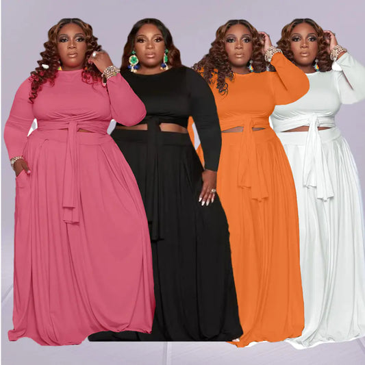 Plus Size Sexy Two-Piece Skirt Set (L-5XL)