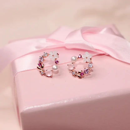 Floral Wreath Stud Earrings