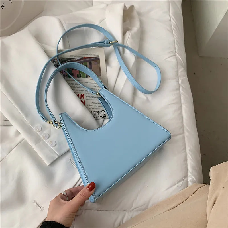 Solid Color Retro Shoulder Bag