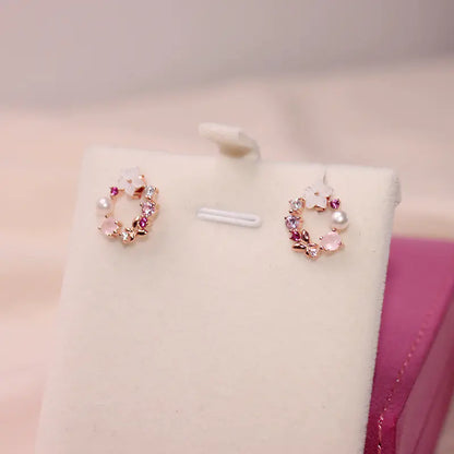 Floral Wreath Stud Earrings