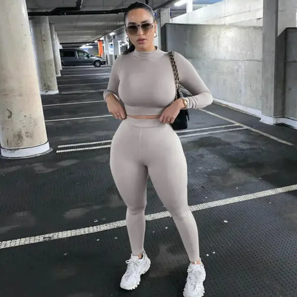 Two-Piece Solid Autumn Set