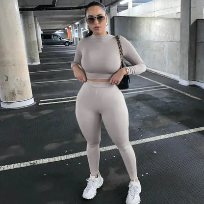 Two-Piece Solid Autumn Set