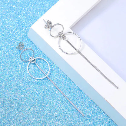 Silver Tassel Hoop Earrings