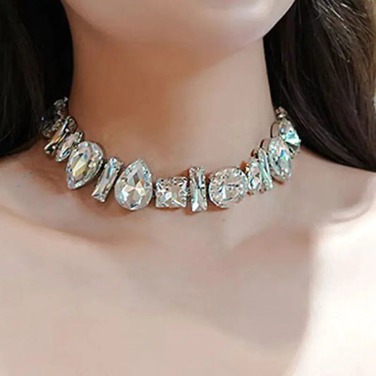 Summer Chic Crystal Chain Choker Necklace