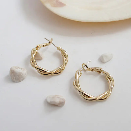 French Style Gold Hoop Earrings