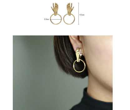 Palm and Hoop Earrings