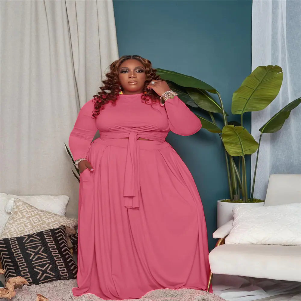 Plus Size Sexy Two-Piece Skirt Set (L-5XL)