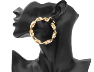 Minimalist Textured Gold Hoops