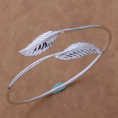 Leaf and Feather Open Bangles