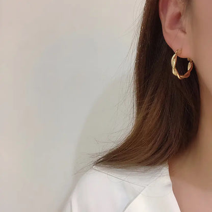 French Style Gold Hoop Earrings