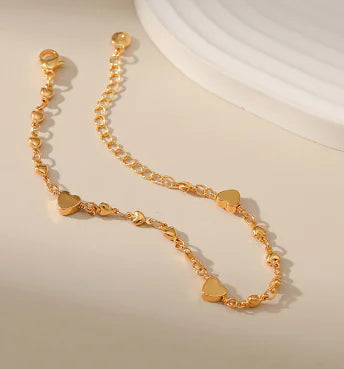 Gold Heart Anklet 18K