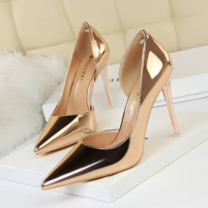 Stylish Metal Heel Pointed Toe Stilettos