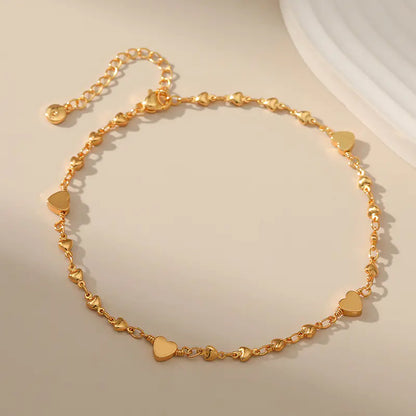 Gold Heart Anklet 18K