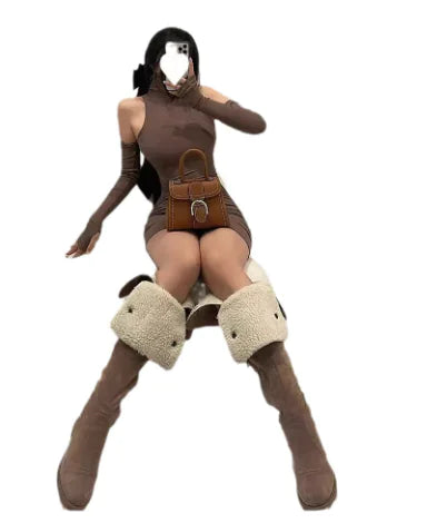 Sandra Turtleneck Halter Dress