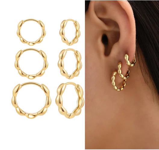 Woven Hoop Earrings Set