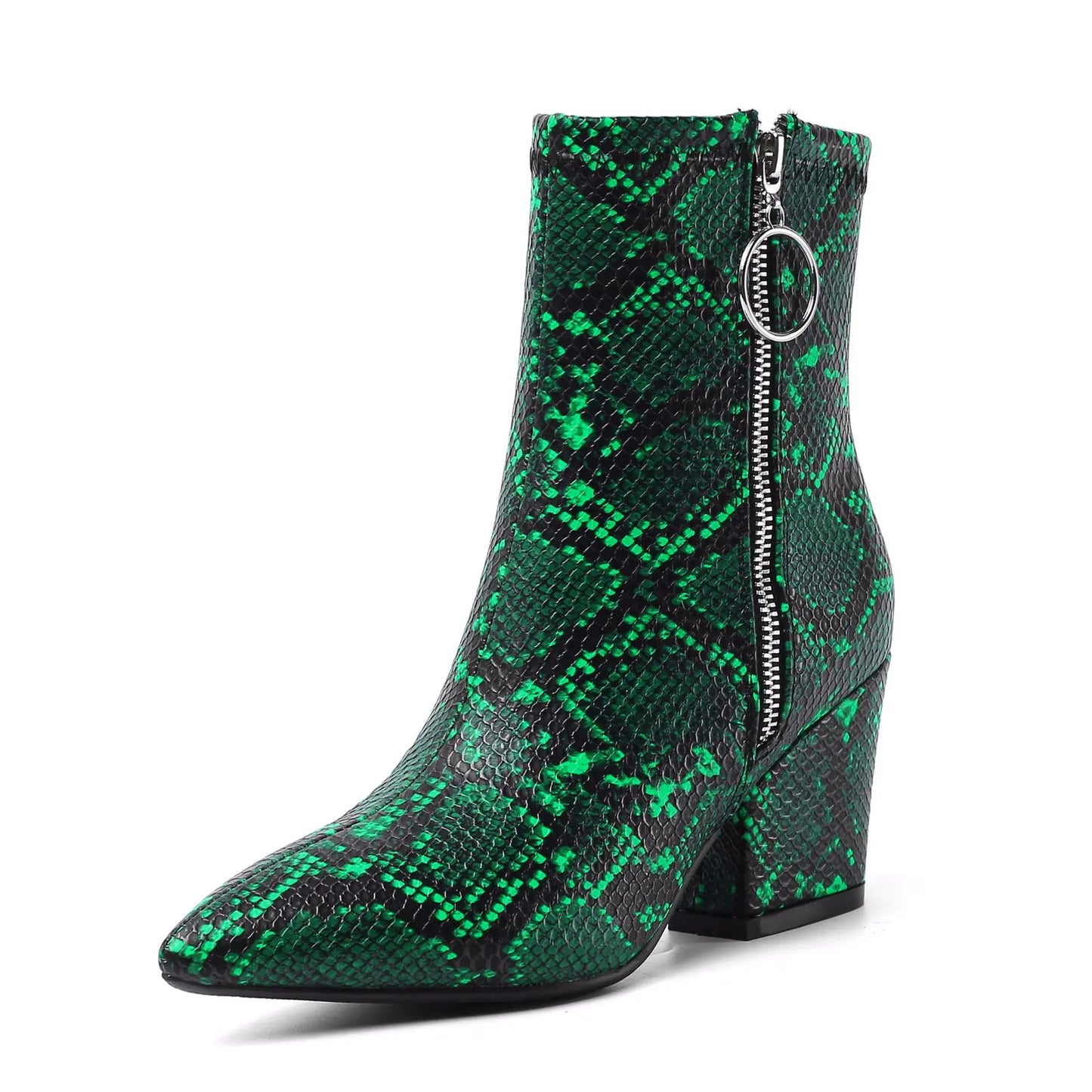 Snake Print Ankle Boots