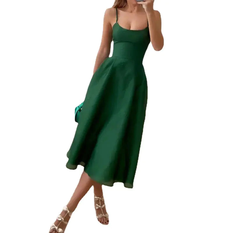 2023 Summer Green Midi Dress