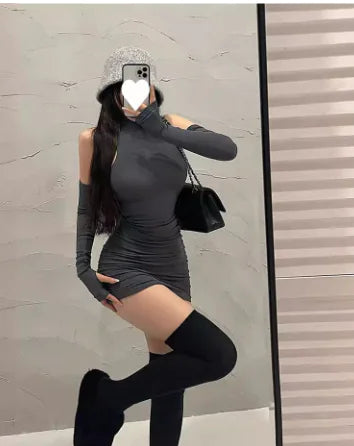 Sandra Turtleneck Halter Dress