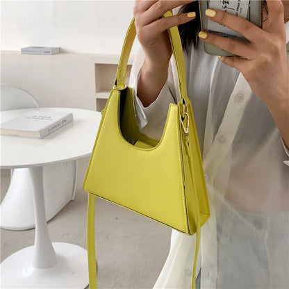 Solid Color Retro Shoulder Bag