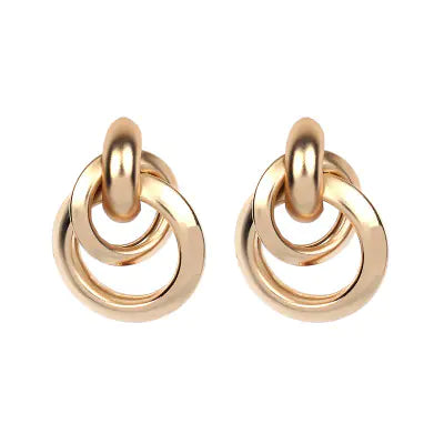 Interlock Metal Hoop Earrings