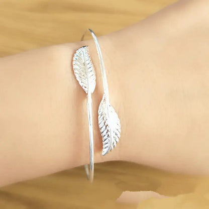 Leaf and Feather Open Bangles