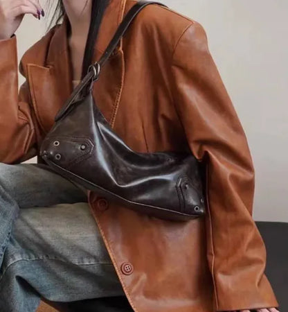 Tiffani Leather Baguette Bag