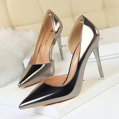 Stylish Metal Heel Pointed Toe Stilettos