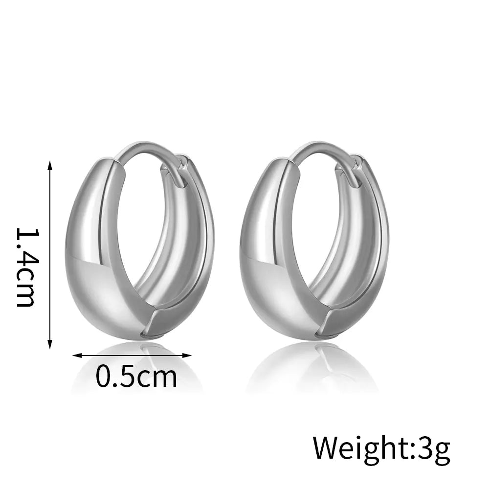 Geo Gold Hoop Earrings Set (6 Pieces)