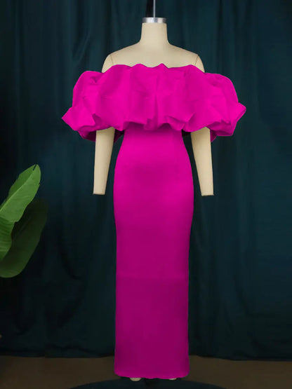 French Ruffled Evening Dress