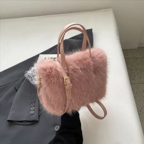 Faux Fox Plush Crossbody