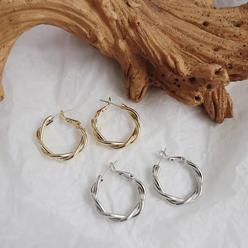 French Style Gold Hoop Earrings