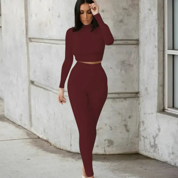 Two-Piece Solid Autumn Set