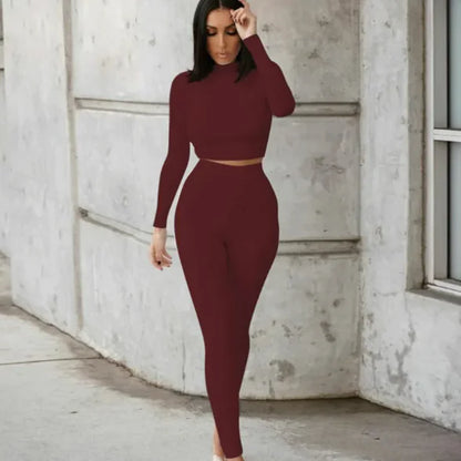 Two-Piece Solid Autumn Set