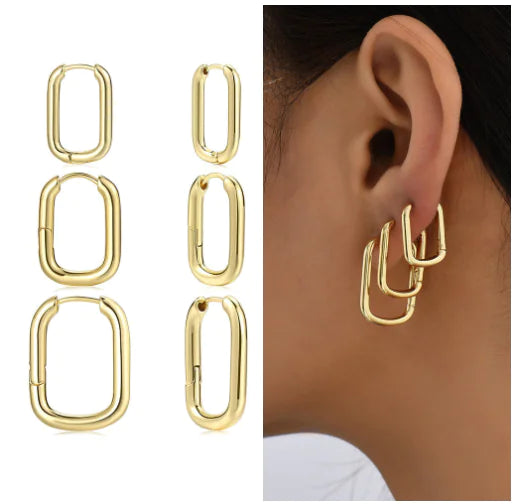 Woven Hoop Earrings Set