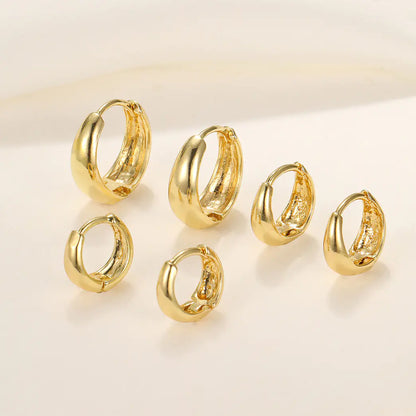 Geo Gold Hoop Earrings Set (6 Pieces)