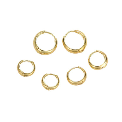 Geo Gold Hoop Earrings Set (6 Pieces)