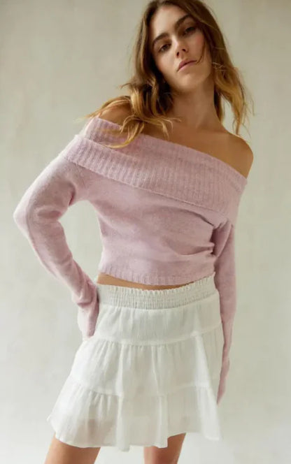 Off-Shoulder Lapel Top