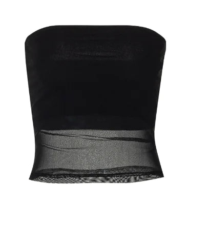 Y2K Black Mesh Tube Top