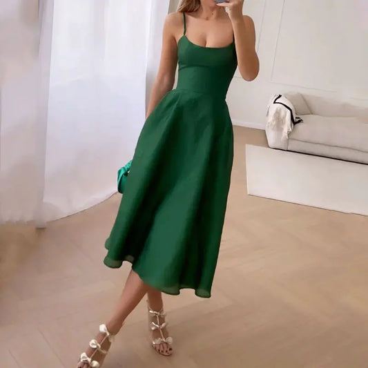 2023 Summer Green Midi Dress