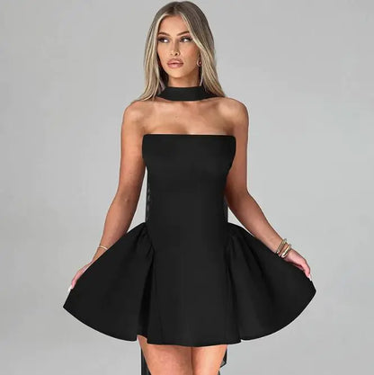 Sexy Tube Top Dress With Back Zipper