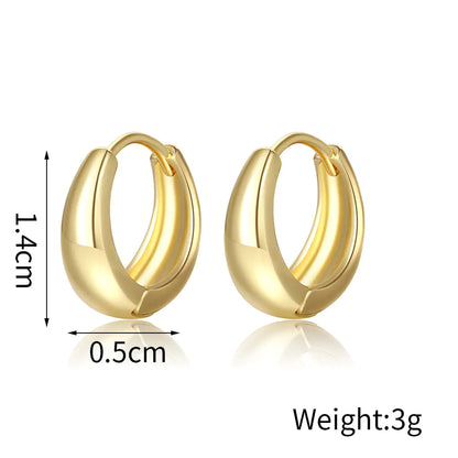 Geo Gold Hoop Earrings Set (6 Pieces)