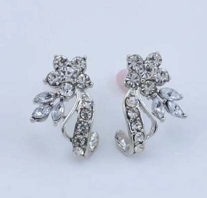 Stylish Floral Rose Gold Earrings with Zirconia