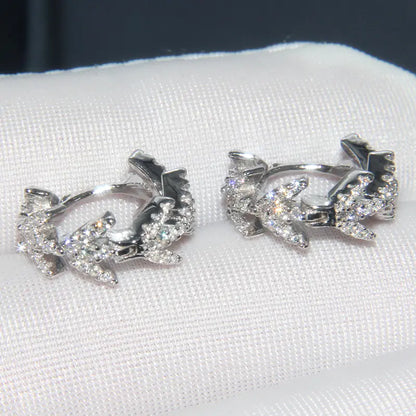 Laurel Leaf Crystal Hoop Earrings