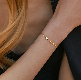 Gold Heart Anklet 18K