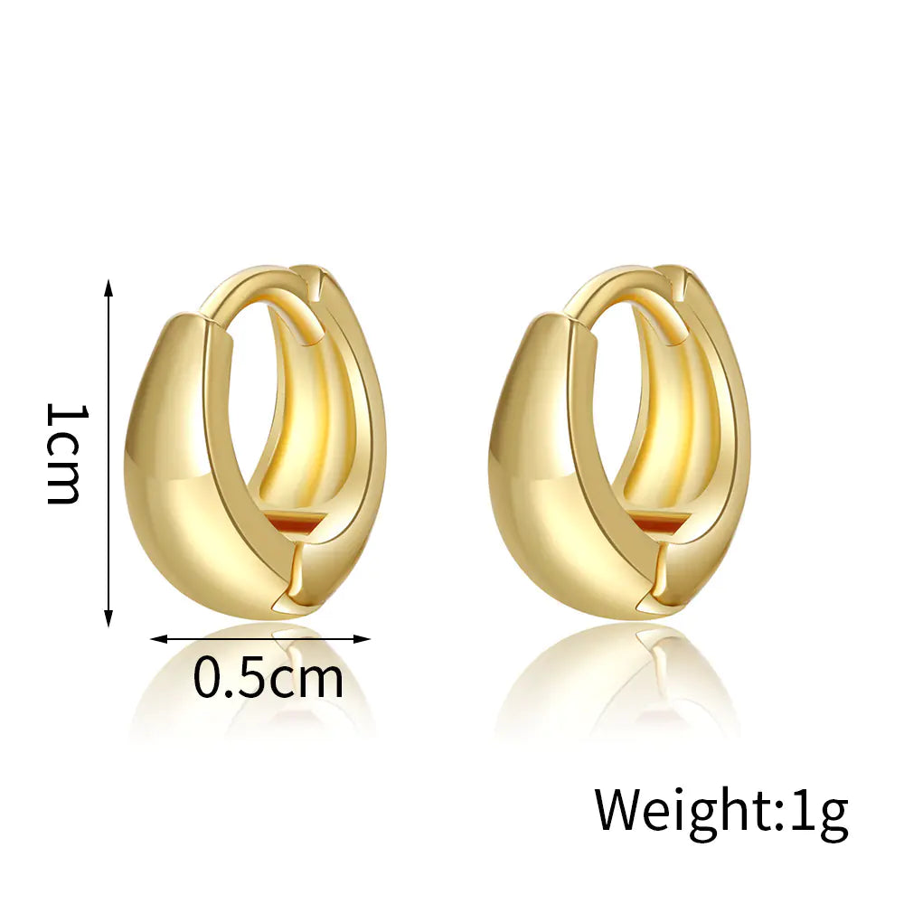 Geo Gold Hoop Earrings Set (6 Pieces)