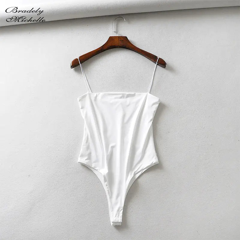 Neutral Spaghetti Strap Bodysuit